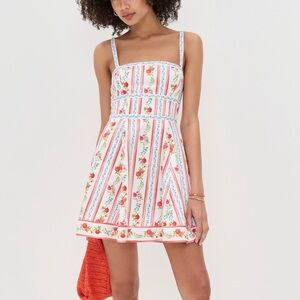 The Margot Mini Dress in Pomegranate Stripe